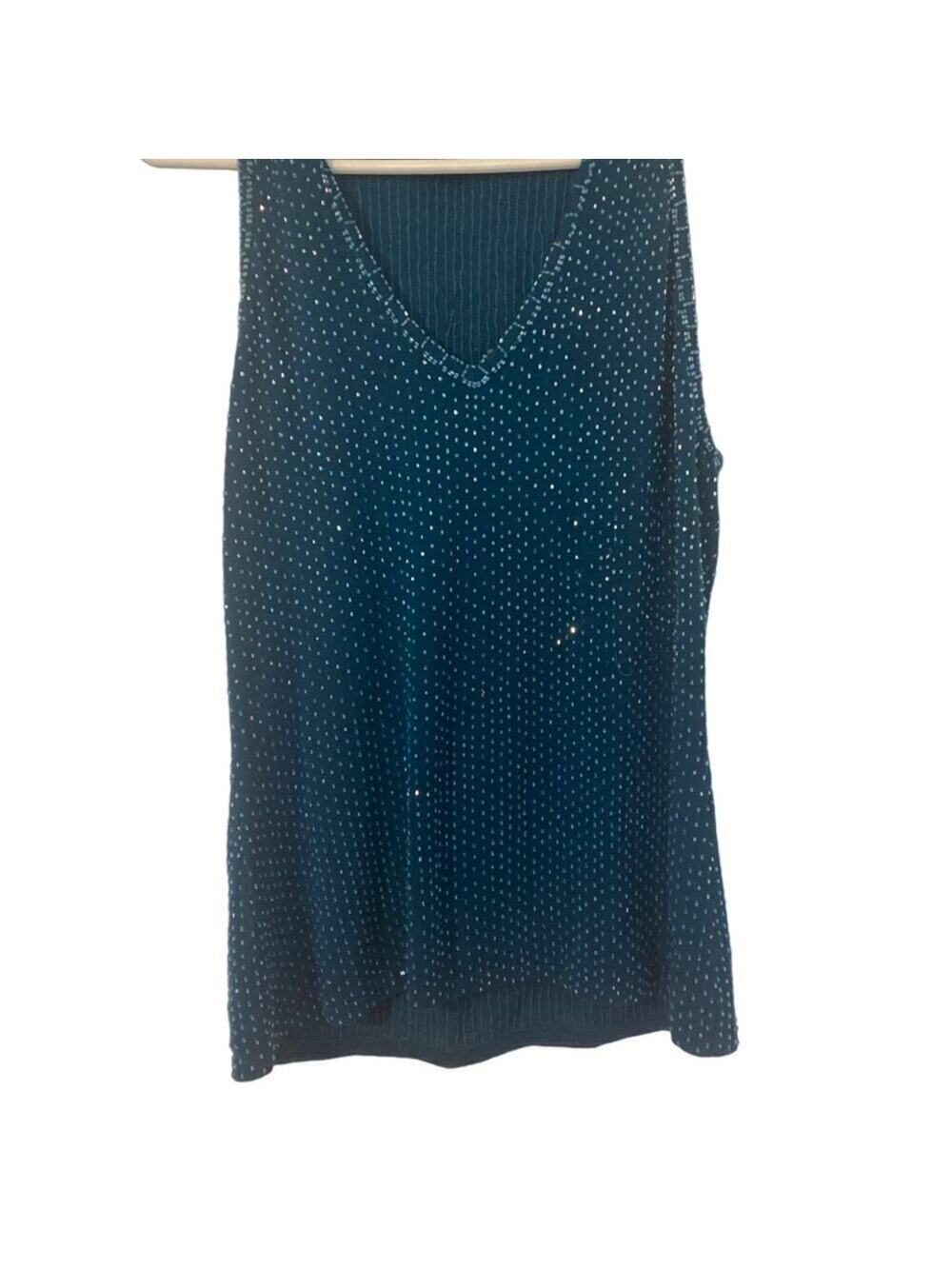 INC International Concepts Sequins Teal Tank-top. Size M
